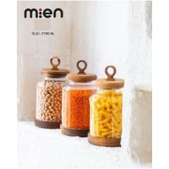 MİEN 1100 ML 3 PARÇA BOROSİLİKAT CAM KAVANOZ SETİ
