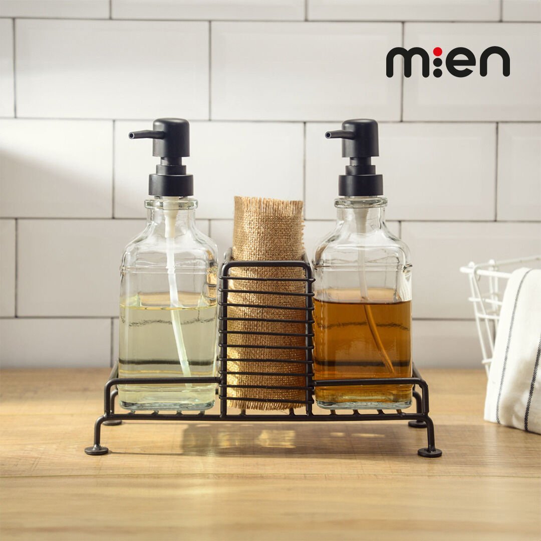 MİEN M/16 2Lİ STANDLI SİYAH SIVI SABUNLUK