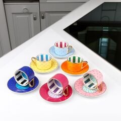 Kosova Puantiyeli Renkli Kahve Fincanı – 90 ml