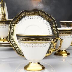 KOSOVA 90CC 6 LI AYAKLI KAHVE FİNCAN TAKIMI (2 RENK SEÇENEĞİ )