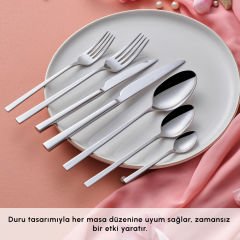 Karaca Serenity Elegance 84 Parça 12 Kişilik Çatal Kaşık Bıçak Takımı Kutulu