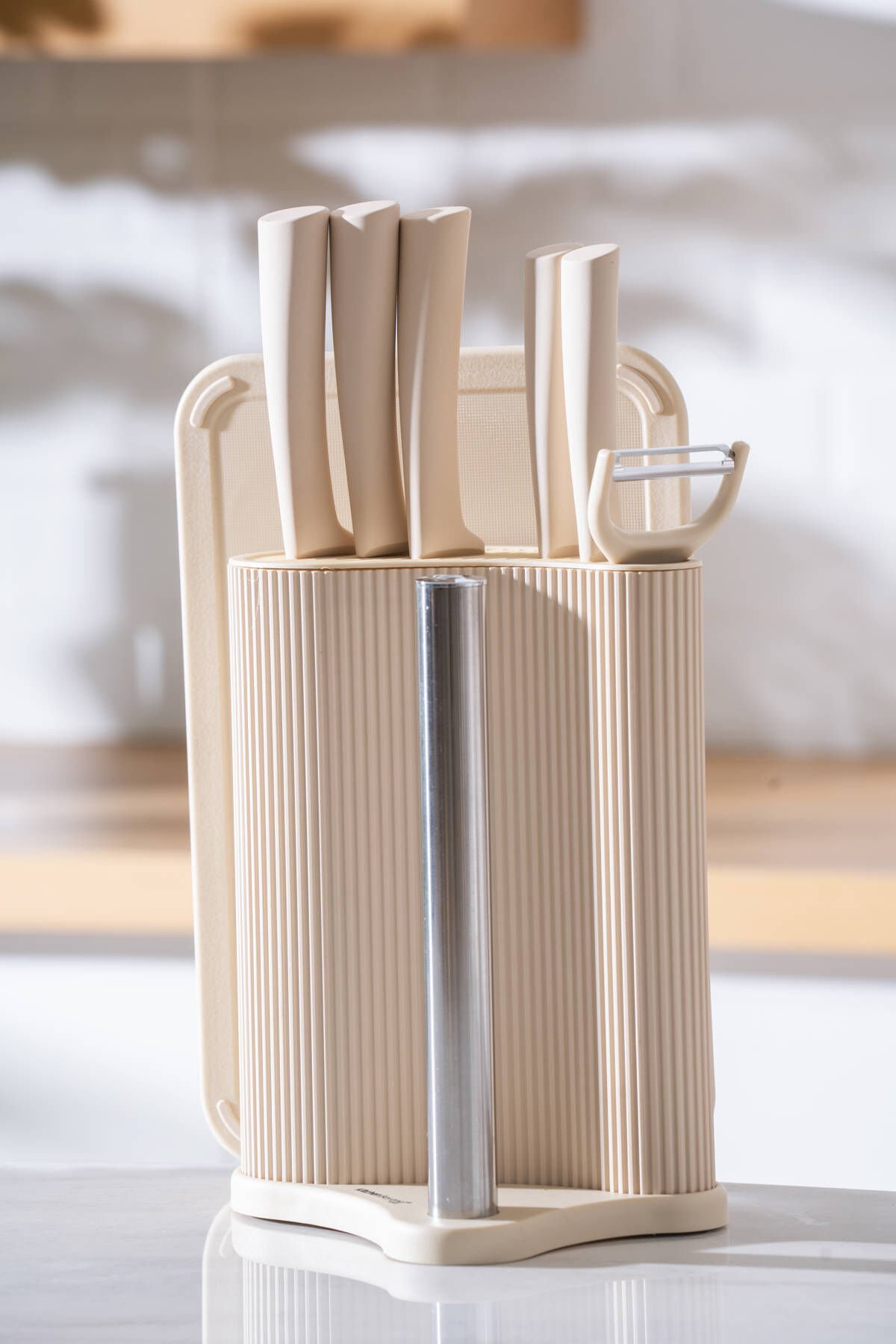 ACAR Cooper 8 Parça Standlı Kesme Tahtası Ve Bıçak Seti