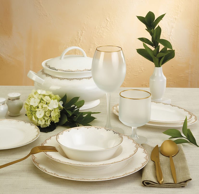 Emsan New Bone Asya 59 Parça 12 Kişilik Yemek Takımı