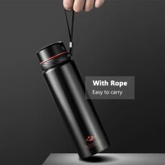 ENFA British Style Siyah Dereceli Paslanmaz Çelik Isı Göstergeli Termos 600 ml Enf-230