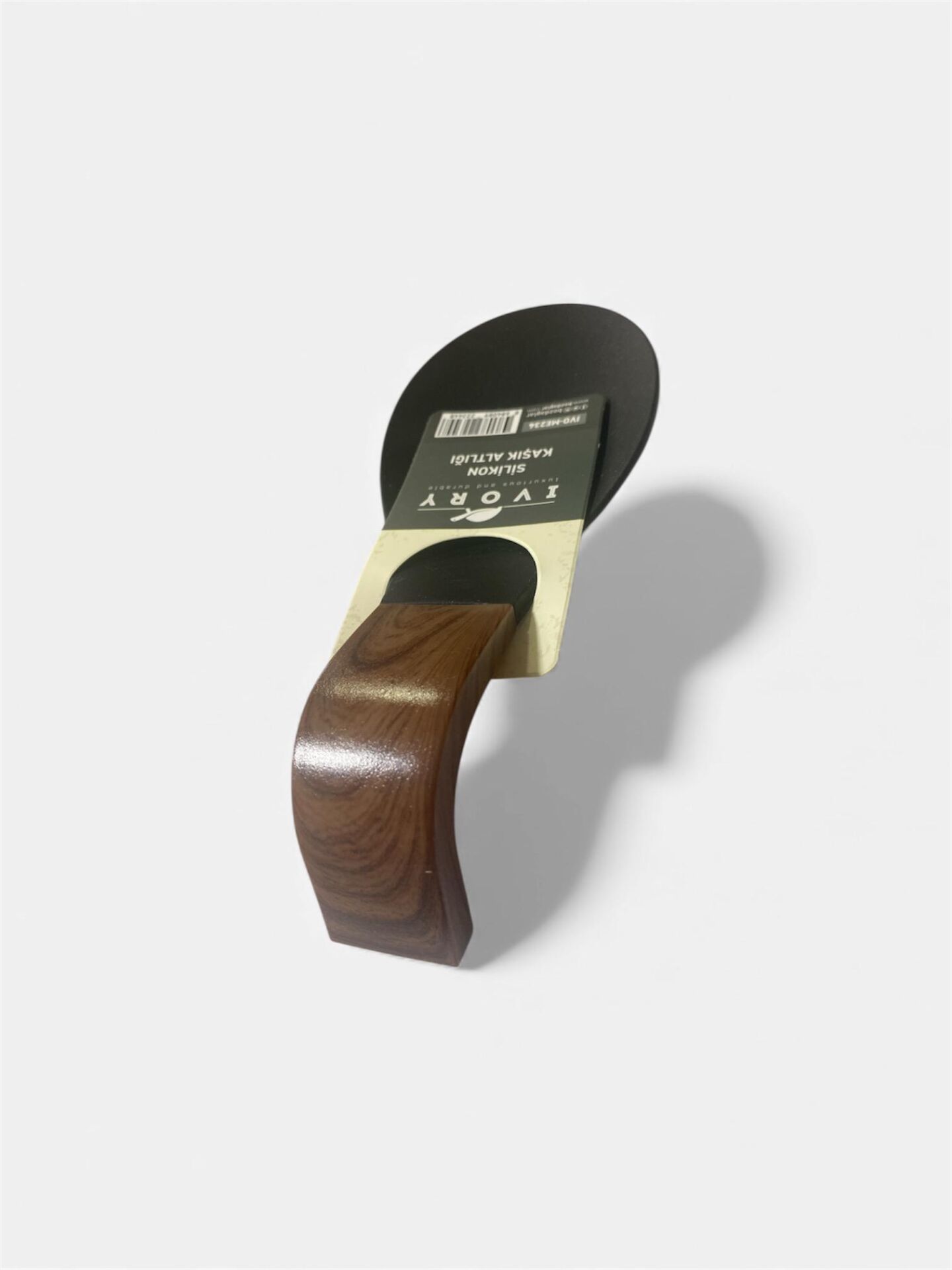 IVORY Silikon Kaşık Altlığı – Kaymaz, Isıya Dayanıklı, 22×10 cm (Siyah / Krem / Gri)