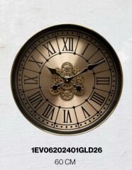 Beliza 60 cm Metal Gövdeli Akar Saniyeli Çark Mekanizmalı Duvar Saati