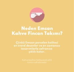 Emsan Kısmet Kırmızı 6 Kişilik Kahve Fincan Takımı 90 ml