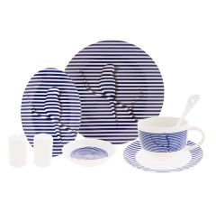 Emsan Denizci Kuş 3D 32 Parça 6 Kişilik Porselen Kahvaltı/Servis Takımı