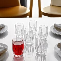 KOSOVA Kristal Desen 7 cm Kahve Yanı Bardak – Şık ve Zarif Sunumlar İçin 6’lı Set