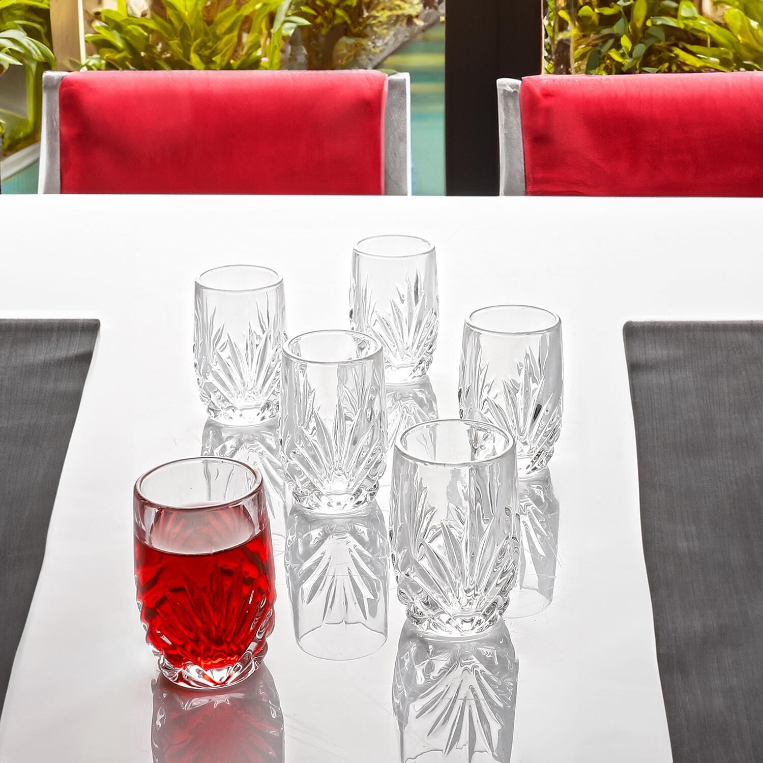 KOSOVA Kristal Desen 7 cm Kahve Yanı Bardak – Şık ve Zarif Sunumlar İçin 6’lı Set