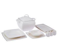Emsan Zencerek Fine Bone 60 Parça 12 Kişilik Kare Yemek Takımı
