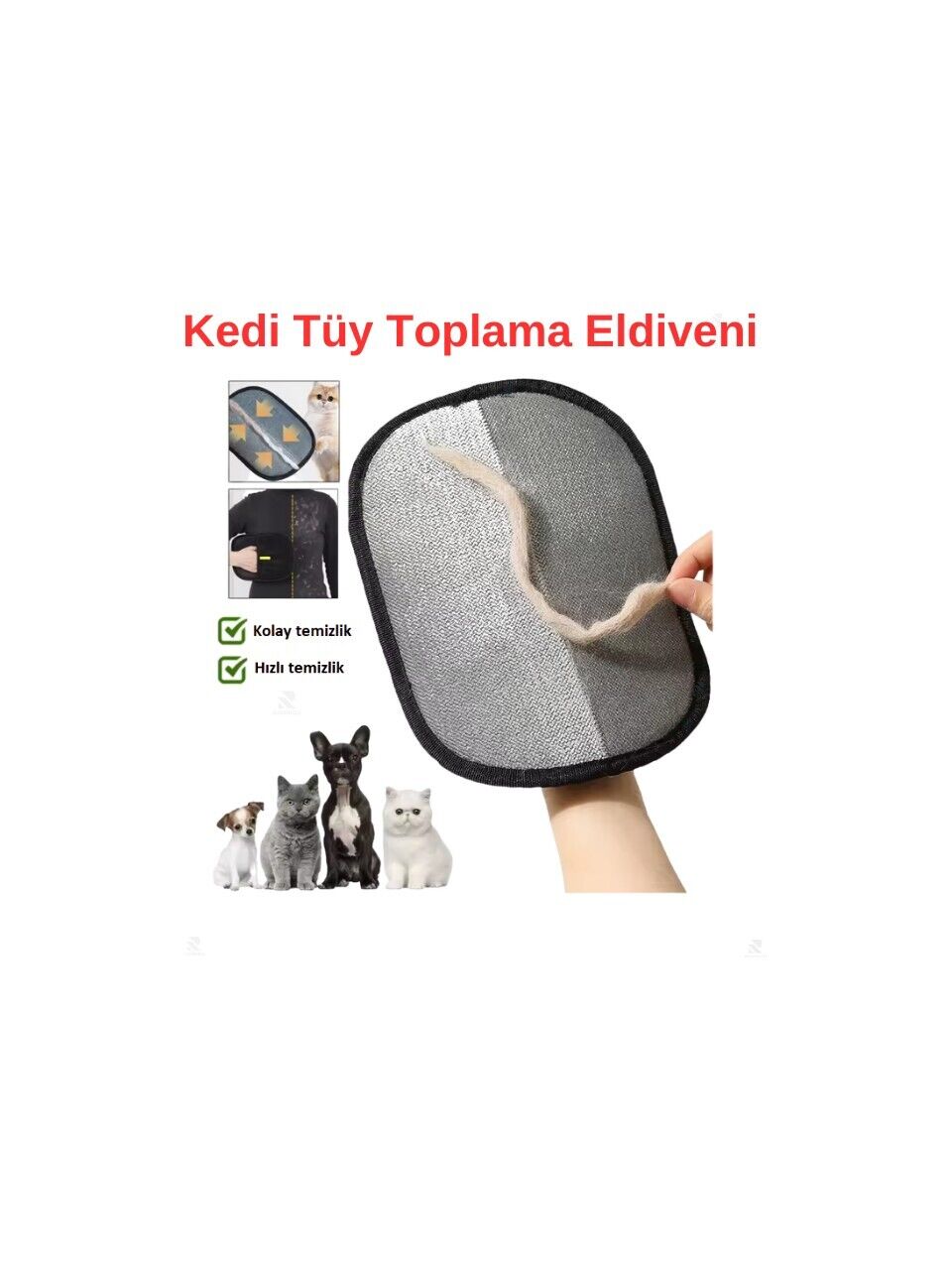 ENFA Kedi Tüy Toplama Eldiveni Tüy Toplama Köpektüy Toplama Eldiveni