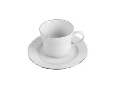 Porland Queen Platin Tabaklı 12 Parça Çay Fincanı 200cc