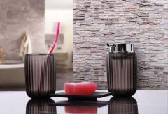 Primanova Polar 3 lü Banyo Set Şeffaf Gri