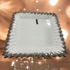 ROYKİNG LINE SILVER KARE SUNUM TABAK 27 CM