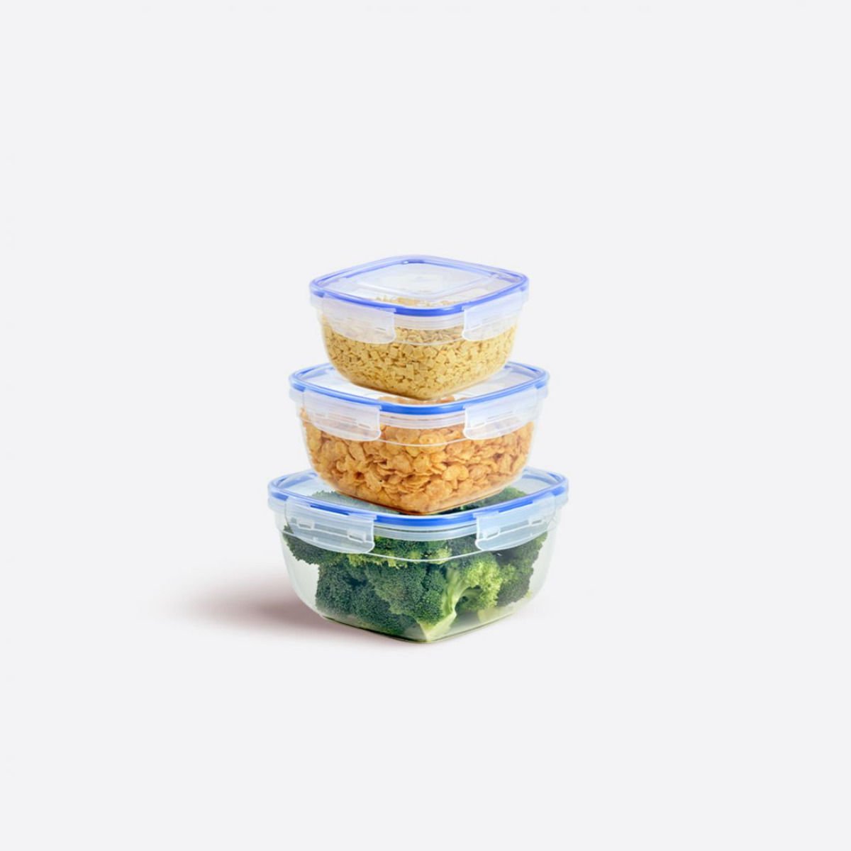 Dünya Plastik 3 Lü Contalı Kare Set ( 900-1500-2400 ml ) 30002