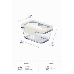 Fika Glace Vakumlu Cam Saklama Kabı 460ML Bej D-NEOFGLV046