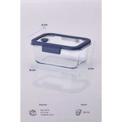 Fika Glace Vakumlu Cam Saklama Kabı 800ML Mavi D-NEOMGLV080