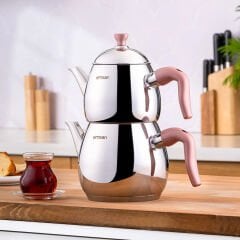 Emsan Duru Midi Çaydanlık Takımı Pembe 1.0 - 2.0 Lt