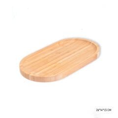 MİEN 26×14×1,5 cm Oval Bambu Kayık Tabak – Sunumluk & Yağdanlık Altlığı