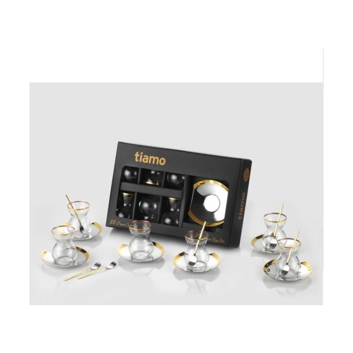 TİAMO AREO 18 PARÇA GOLD ÇAY SETİ