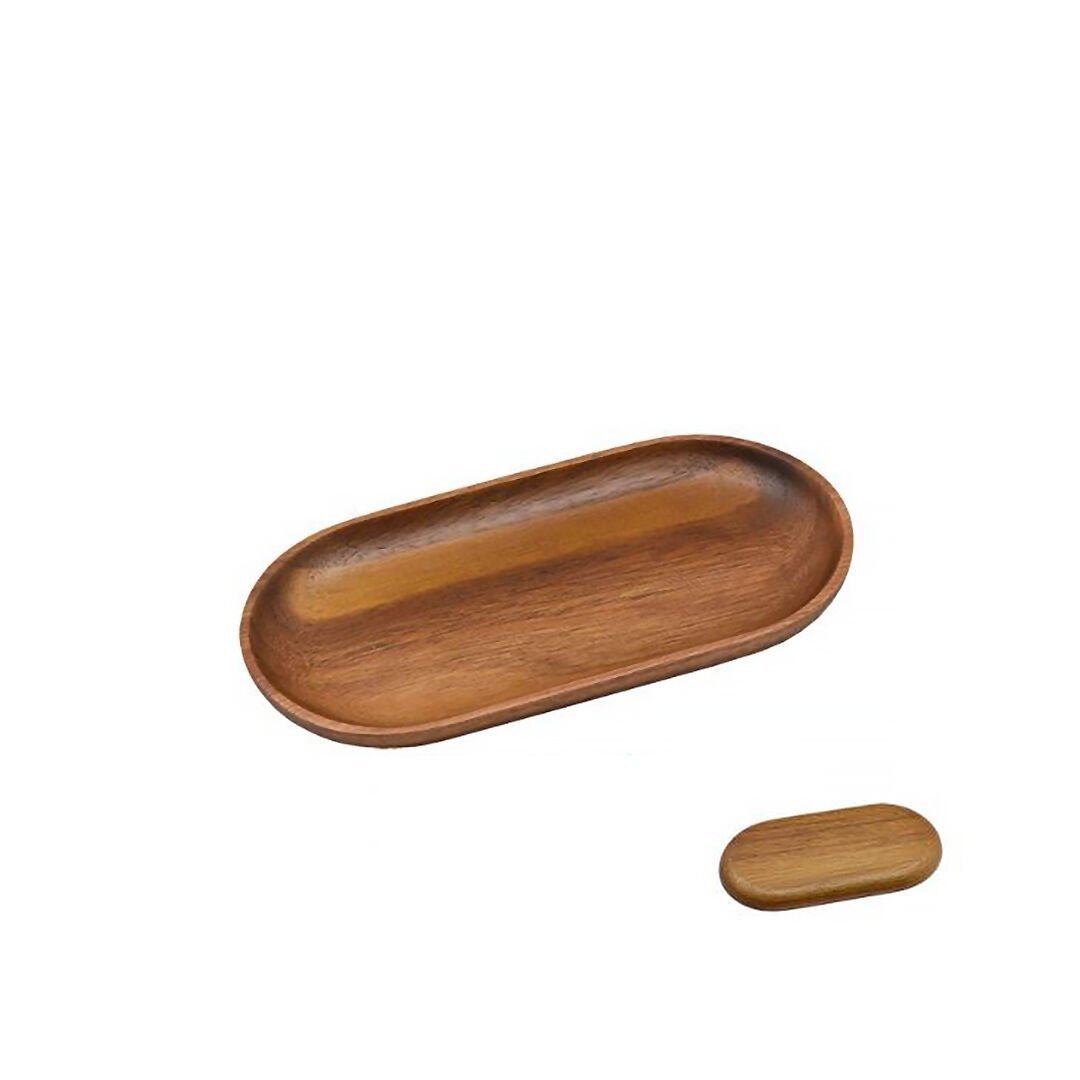 MİEN 23,5 × 12 cm Oval Akasya Sunum Tabağı / Kayık Tabak