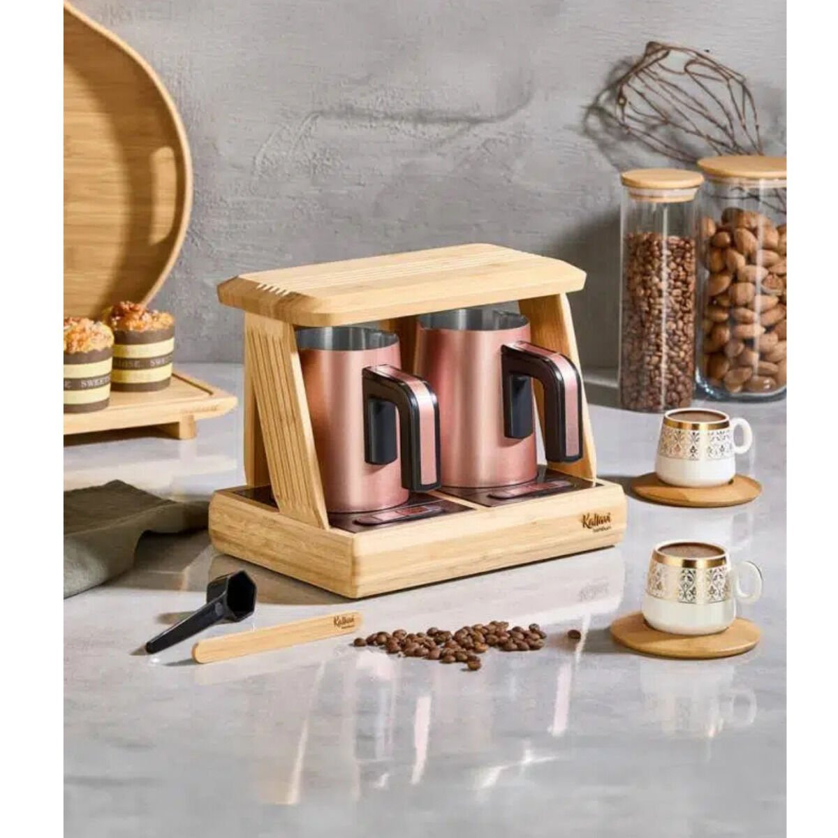 Bambum Kallavi - Türk Kahve Makinesi Bronz Ikili