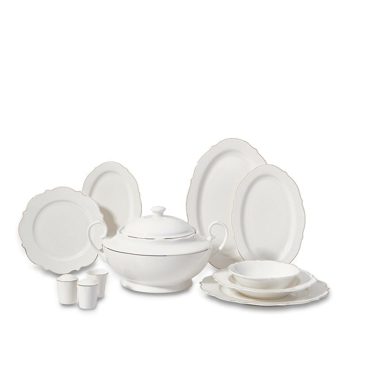 Korkmaz Eliza Collection 60 Parça Gold Yuvarlak Yemek Takımı A8241