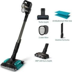 Philips Speedpro Max Aqua Plus Kablosuz Dikey Süpürge, Aqua Başlık, Led Başlık,  XC8349/01
