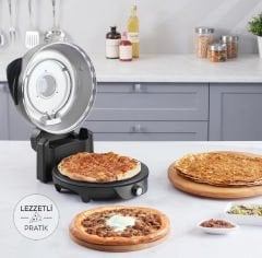 Karaca Gastro 10 in 1 Pizza Lahmacun ve Tandır Ekmeği Makinesi Biodiamond Matte Black