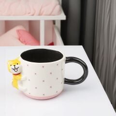 Kosova Köpek Figürlü Seramik Kupa – Sevimli Tasarım, Keyifli İçim