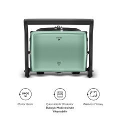Karaca Gastro Grill Glass Premium 2400W Tost ve Izgara Makinesi Blue Mist