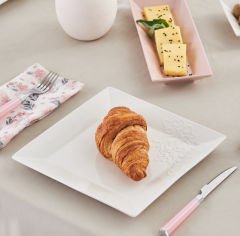 Karaca Trend Emboss Porselen 32 Parça 6 Kişilik Kahvaltı/Servis Takımı Pink