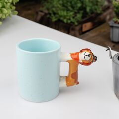 Kosova Köpek Figürlü Seramik Kupa – Sevimli Tasarım, Keyifli İçimler