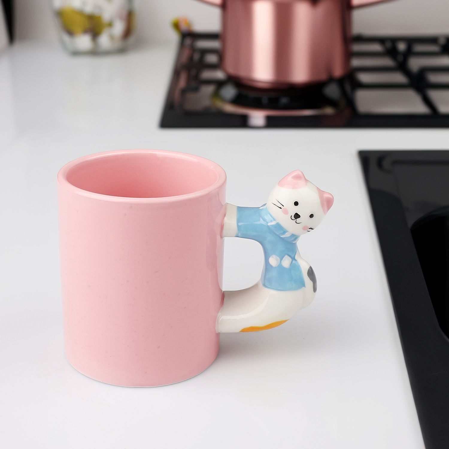 Kosova Kedi Figürlü Seramik Kupa – Sevimli Tasarım, Keyifli İçimler