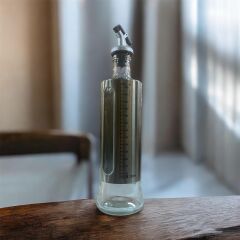 ENFA 500 ml Cam Yağlık – Dışı Krom Kaplama, Ölçekli ve Damlatmaz Başlık