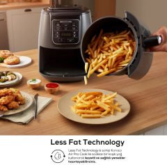 Karaca Air Pro Cook 3 in 1 XL Ev Yemeği, Közleme, Airfryer Space Gray 4 Kişilik