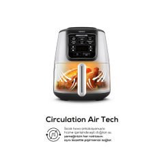 Karaca Air Pro Cook XL 2 in 1 Konuşan Airfryer Cool Gray 4 Kişilik