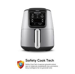 Karaca Air Pro Cook XL 2 in 1 Konuşan Airfryer Cool Gray 4 Kişilik