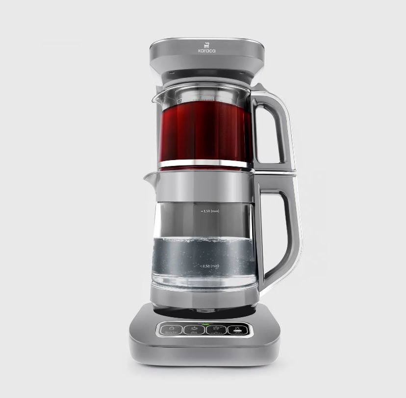 Karaca Robotea Pro 4 in 1 Konuşan Cam Çay Makinesi Cool Gray