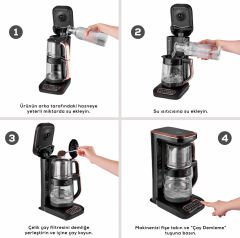 Karaca Robotea Pro 4 in 1 Konuşan Cam Çay Makinesi Cool Gray
