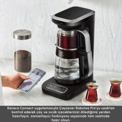 Karaca Çaysever Robotea Pro Connect 4 in 1 Konuşan Cam Çay Makinesi Silver