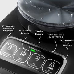 Karaca Çaysever Robotea Pro Connect 4 in 1 Konuşan Cam Çay Makinesi Silver