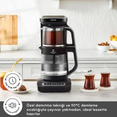 Karaca Çaysever Robotea Pro Connect 4 in 1 Konuşan Cam Çay Makinesi Silver