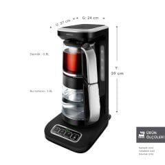 Karaca Çaysever Robotea Pro Connect 4 in 1 Konuşan Cam Çay Makinesi Silver