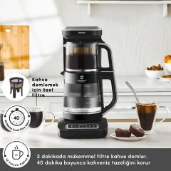 Karaca Çaysever Robotea Pro Connect 4 in 1 Konuşan Cam Çay Makinesi Silver