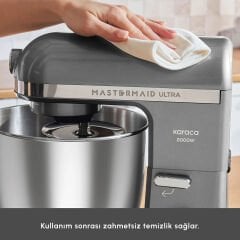 Karaca Mastermaid Chef Ultra D2000W Dijital Ekranlı Hamur Yoğurma Makinesi Shadow Gray 7L