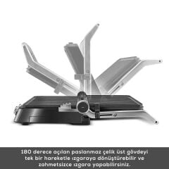 Karaca Compact Steel Sear and Grill Inox 2008 Döküm Izgara ve Tost Makinesi 6 Dilim Kapasiteli