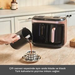 Karaca Hatır Hüp Düet Aroma İkili Türk Kahve Makinesi Rosegold