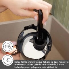 Karaca Hatır Plus Barista 6 in 1 Latte Cappuccino ve Közde Türk Kahve Makinesi Black Silver